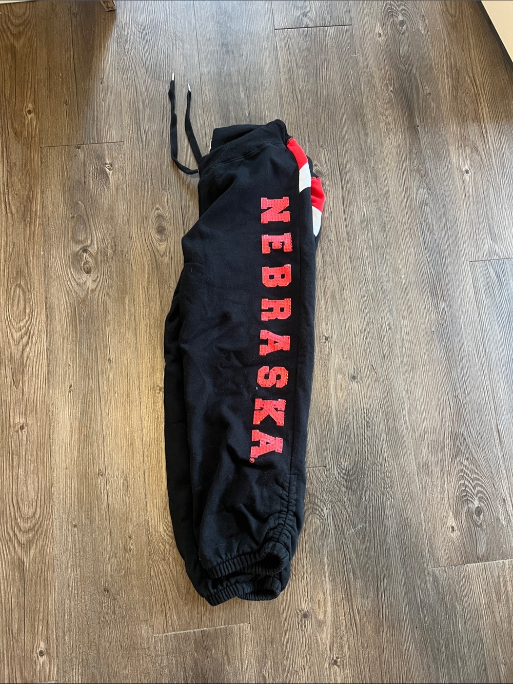 Black & Red Nebraska Logo Jogger Sweatpants for Women
